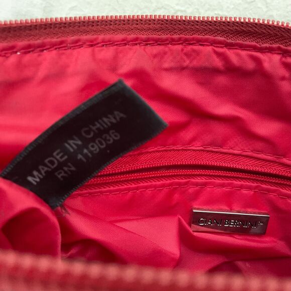 Giani Bernini Red Genuine Leather Cross Body Bag Sholuder Handbag + logo key fob - Picture 9 of 16